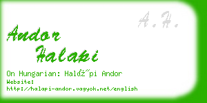 andor halapi business card